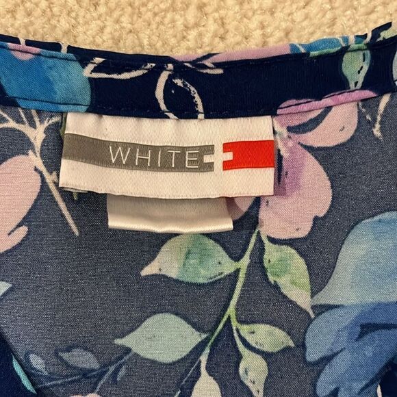 White Cross Womens Scrub Healthcare Top Size Large , Tropical Pink & Blue - Picture 3 of 7